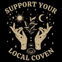 Support Your Local Coven Witch Aesthetic Gift Cropped Pullover Crew