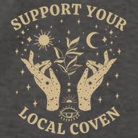Support Your Local Coven Witch Aesthetic Gift Vector Backpack