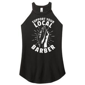 Support Your Local Barber Women’s Perfect Tri Rocker Tank