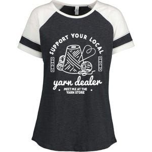 Support Your Local Yarn Dealer Enza Ladies Jersey Colorblock Tee