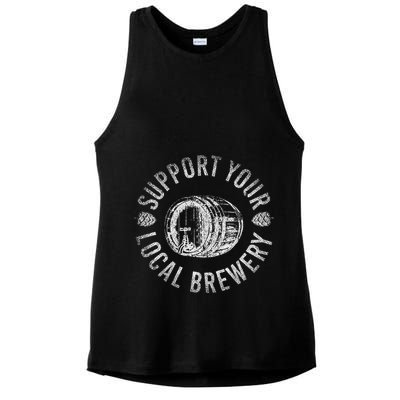 Support Your Local Brewery Craft Beer Ladies PosiCharge Tri-Blend Wicking Tank