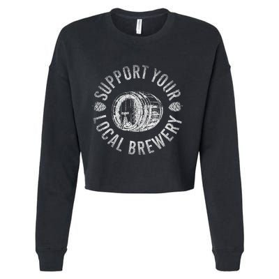 Support Your Local Brewery Craft Beer Cropped Pullover Crew