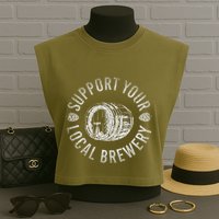 Support Your Local Brewery Craft Beer Garment-Dyed Women's Muscle Tee
