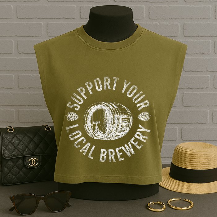Support Your Local Brewery Craft Beer Garment-Dyed Women's Muscle Tee
