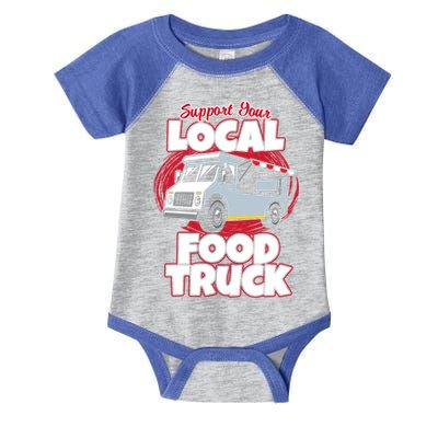 Support Your Local Food Truck Food Lover Food Truck Gift Infant Baby Jersey Bodysuit