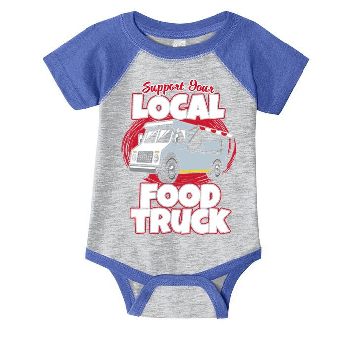 Support Your Local Food Truck Food Lover Food Truck Gift Infant Baby Jersey Bodysuit