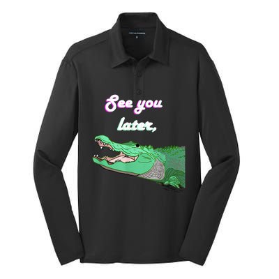 See You Later Alligator Silk Touch Performance Long Sleeve Polo