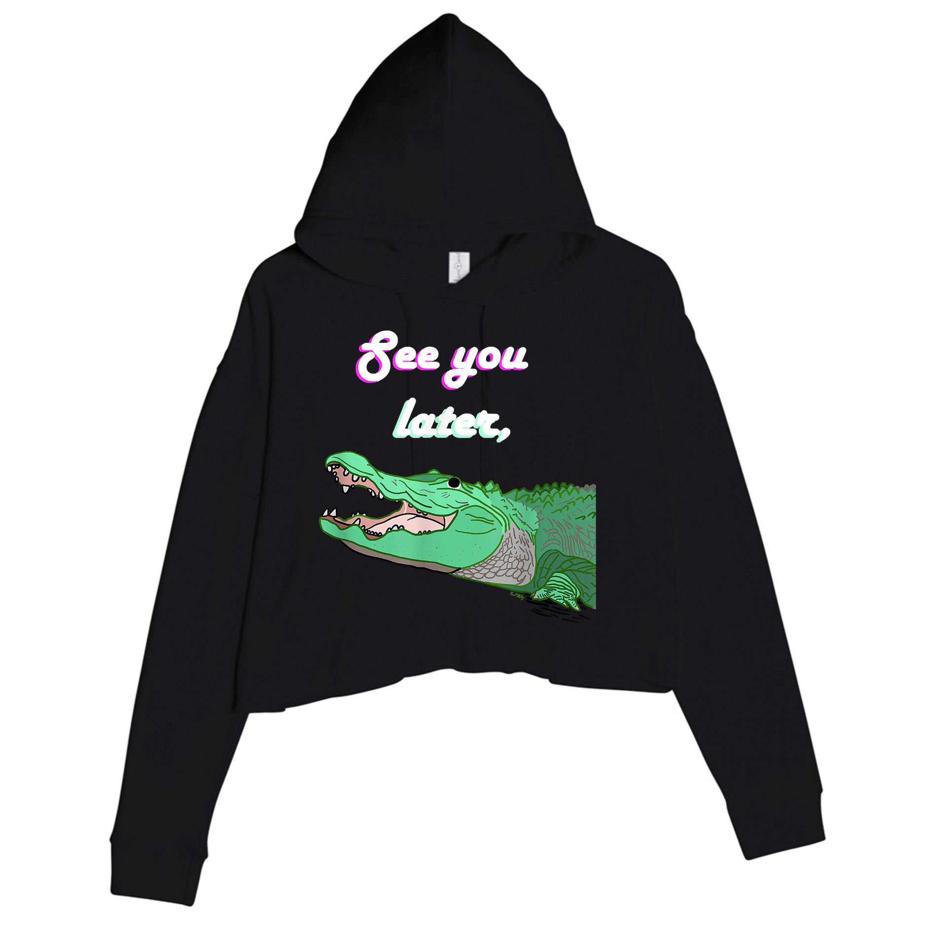See You Later Alligator Crop Fleece Hoodie