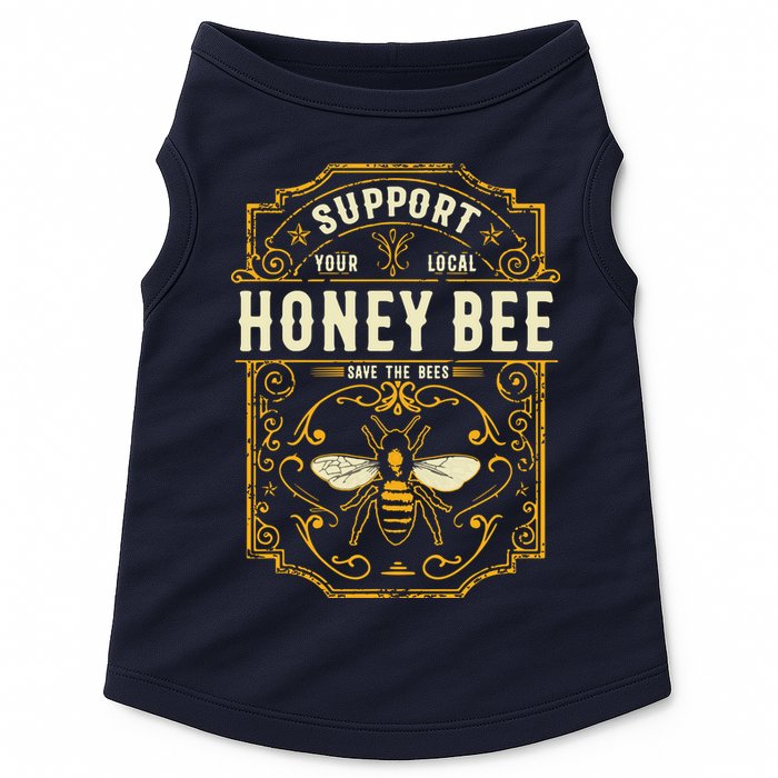 Support Your Local Honey Bee Save The Bees Vintage Style Doggie Tank
