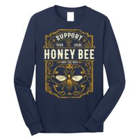 Support Your Local Honey Bee Save The Bees Vintage Style Long Sleeve Shirt