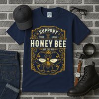 Support Your Local Honey Bee Save The Bees Vintage Style Tall T-Shirt