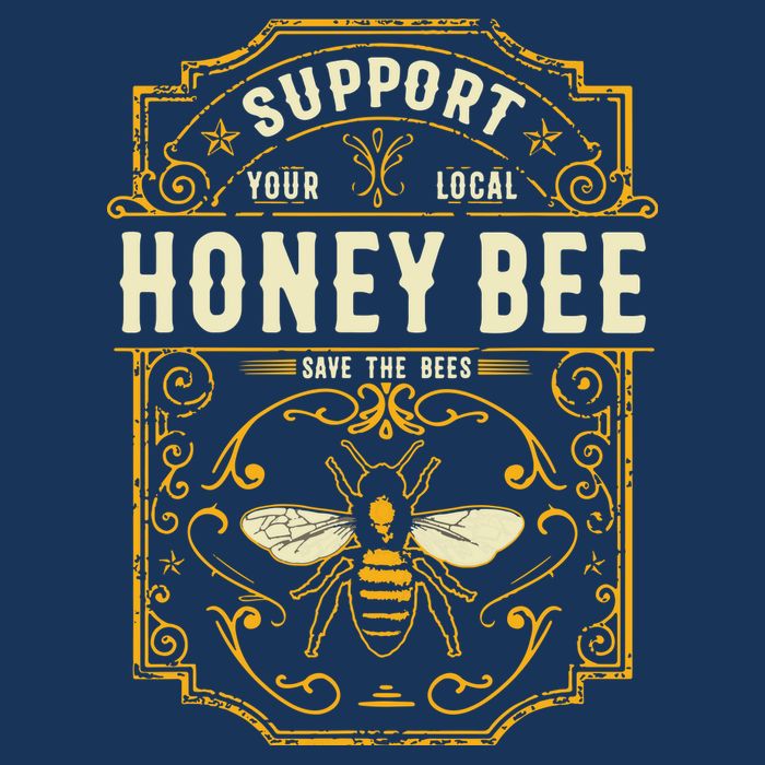 Support Your Local Honey Bee Save The Bees Vintage Style Bucket Hat