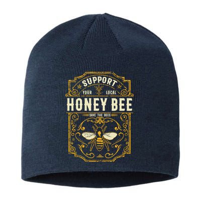Support Your Local Honey Bee Save The Bees Vintage Style Sustainable Beanie