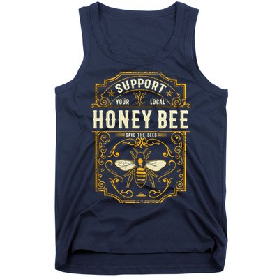 Support Your Local Honey Bee Save The Bees Vintage Style Tank Top