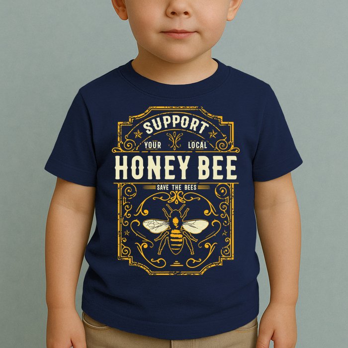 Support Your Local Honey Bee Save The Bees Vintage Style Toddler T-Shirt