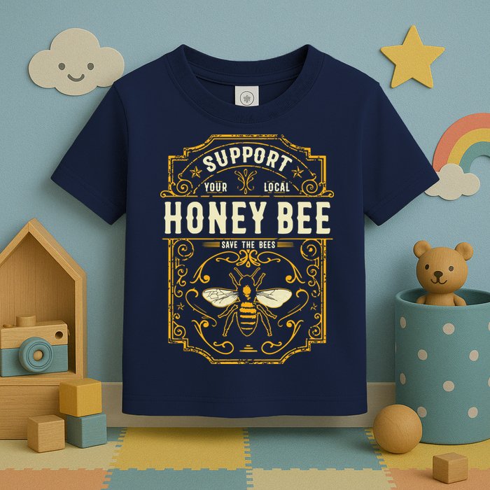 Support Your Local Honey Bee Save The Bees Vintage Style Toddler T-Shirt