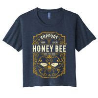 Support Your Local Honey Bee Save The Bees Vintage Style Crop Top