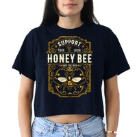 Support Your Local Honey Bee Save The Bees Vintage Style Crop Top