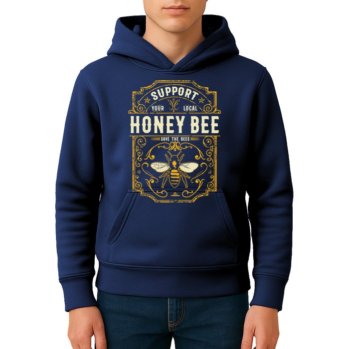 Support Your Local Honey Bee Save The Bees Vintage Style Kids Hoodie