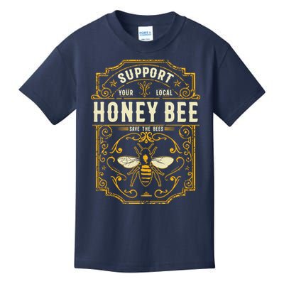 Support Your Local Honey Bee Save The Bees Vintage Style Kids T-Shirt
