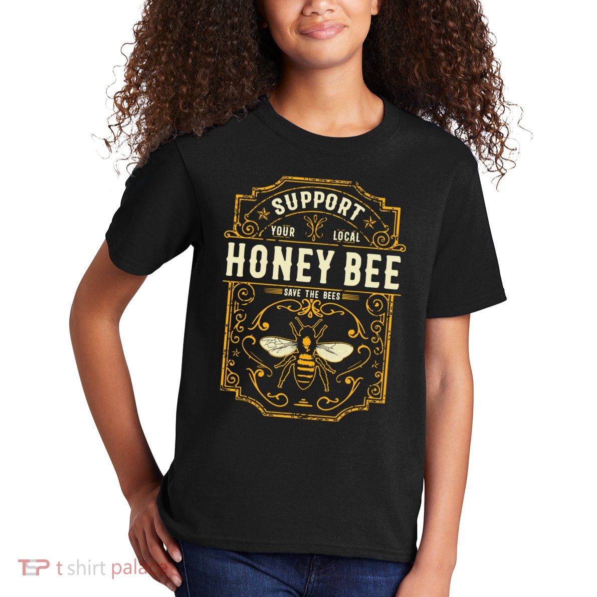 Support Your Local Honey Bee Save The Bees Vintage Style Kids T-Shirt