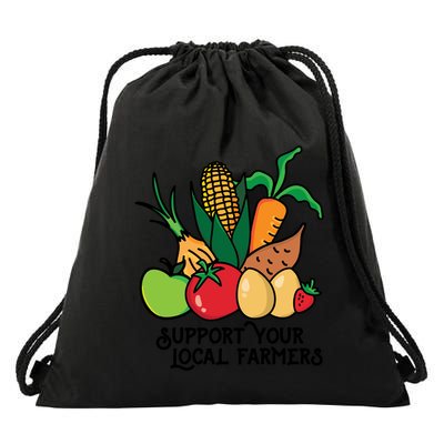 Support Your Local Farmers Drawstring Bag