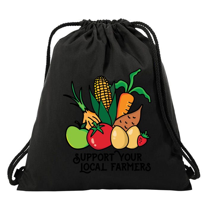 Support Your Local Farmers Drawstring Bag