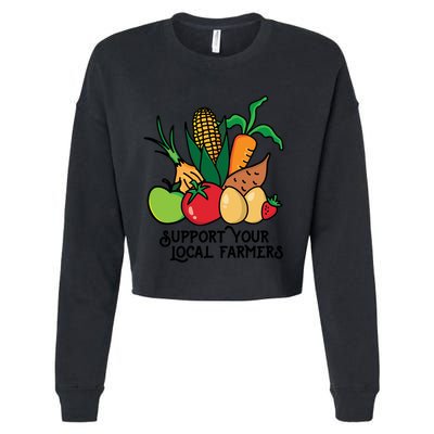 Support Your Local Farmers Cropped Pullover Crew