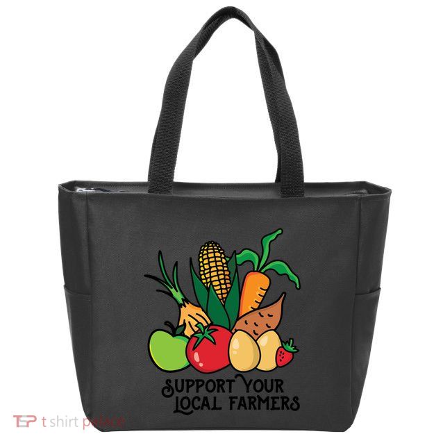 Support Your Local Farmers Zip Tote Bag
