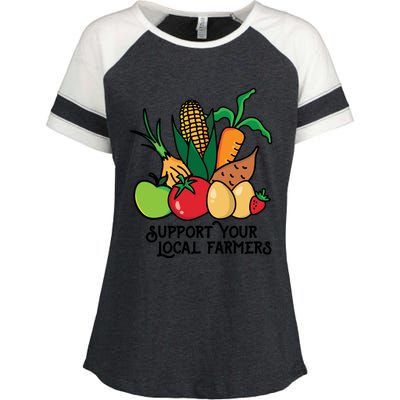 Support Your Local Farmers Enza Ladies Jersey Colorblock Tee