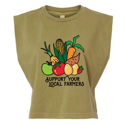Support Your Local Farmers Garment-Dyed Women's Muscle Tee