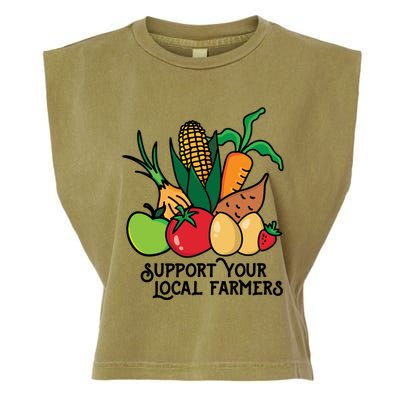 Support Your Local Farmers Garment-Dyed Women's Muscle Tee