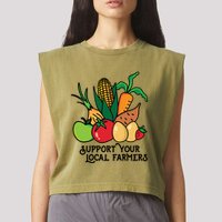 Support Your Local Farmers Garment-Dyed Women's Muscle Tee