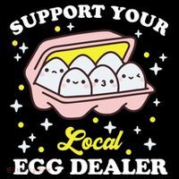 Support Your Local Egg Dealer, Farm Fresh eggs Funny farm Cropped Pullover Crew