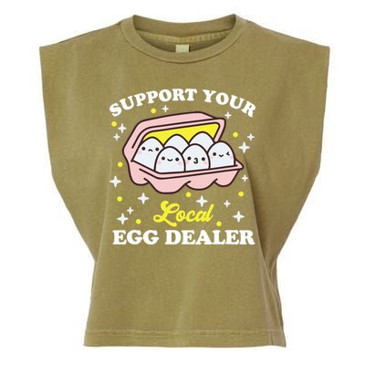 Support Your Local Egg Dealer, Farm Fresh eggs Funny farm Garment-Dyed Women's Muscle Tee