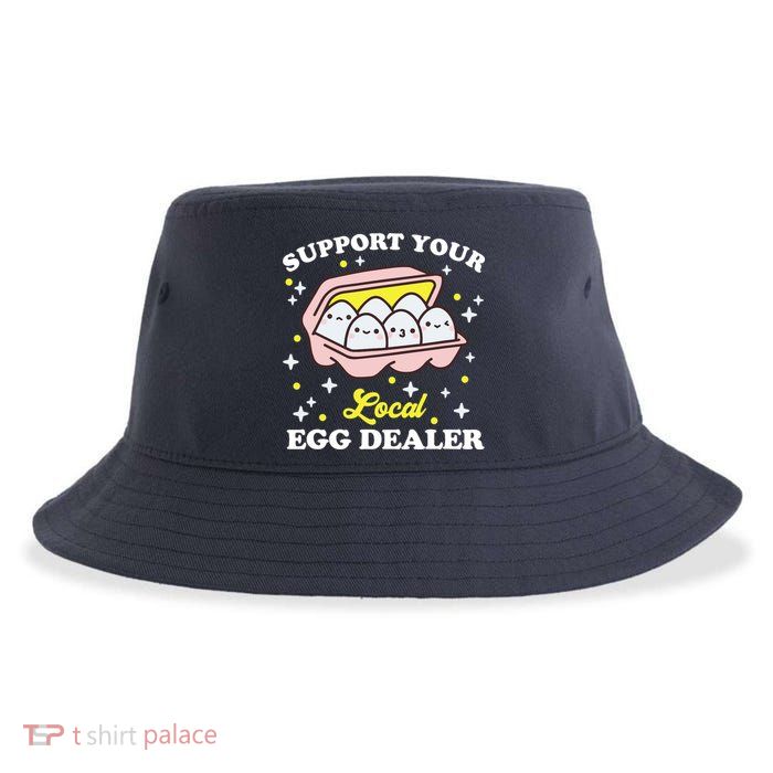 Support Your Local Egg Dealer, Farm Fresh eggs Funny farm Sustainable Bucket Hat