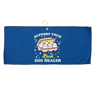 Support Your Local Egg Dealer, Farm Fresh eggs Funny farm Large Microfiber Waffle Golf Towel
