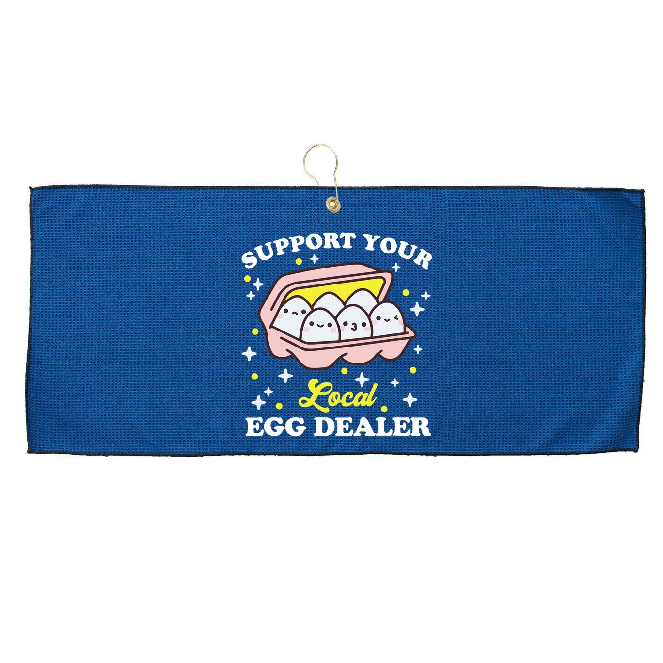 Support Your Local Egg Dealer, Farm Fresh eggs Funny farm Large Microfiber Waffle Golf Towel