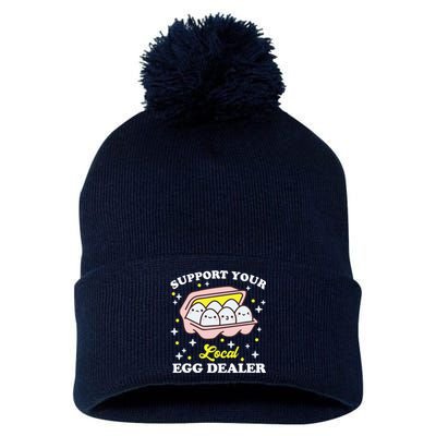 Support Your Local Egg Dealer, Farm Fresh eggs Funny farm Pom Pom 12in Knit Beanie