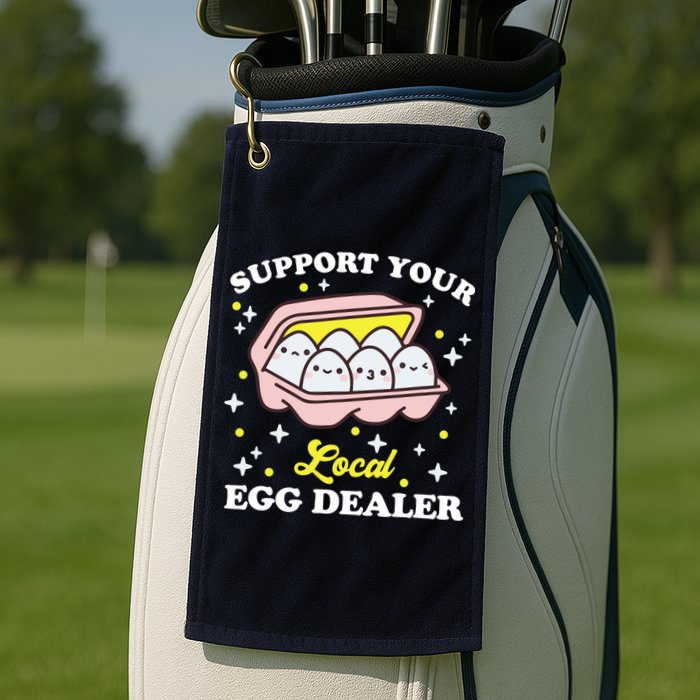Support Your Local Egg Dealer, Farm Fresh eggs Funny farm Golf Towel