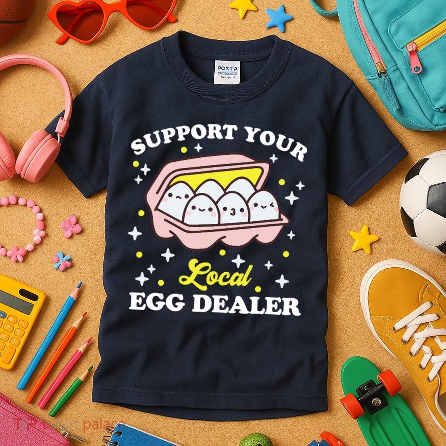 Support Your Local Egg Dealer, Farm Fresh eggs Funny farm Kids T-Shirt