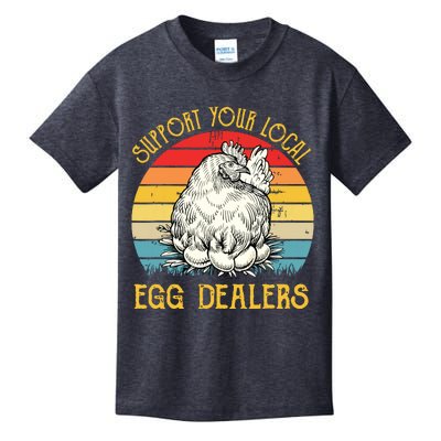 Support Your Local Egg Dealers Farmers Funny Chicken Lover Kids T-Shirt