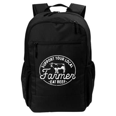 Support Your Local Farmer Eat Beef Backpack