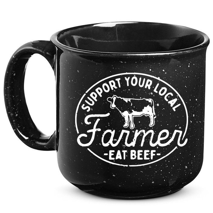 Support Your Local Farmer Eat Beef 15oz Campfire Ceramic Mug