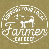 Support Your Local Farmer Eat Beef Garment-Dyed Women's Muscle Tee