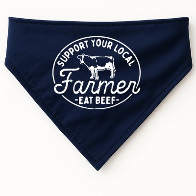 Support Your Local Farmer Eat Beef USA-Made Doggie Bandana