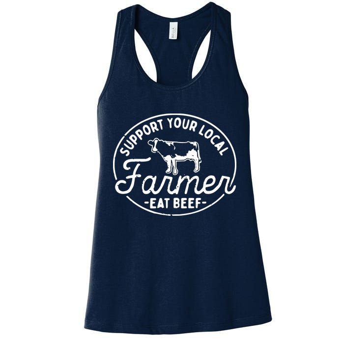 Support Your Local Farmer Eat Beef Womens Tank Top