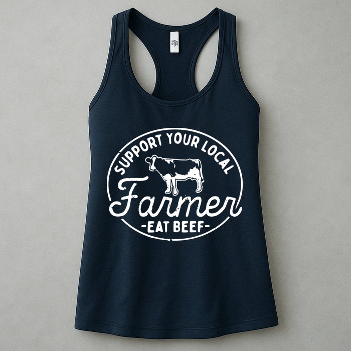 Support Your Local Farmer Eat Beef Womens Tank Top