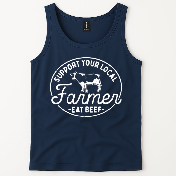 Support Your Local Farmer Eat Beef Tank Top