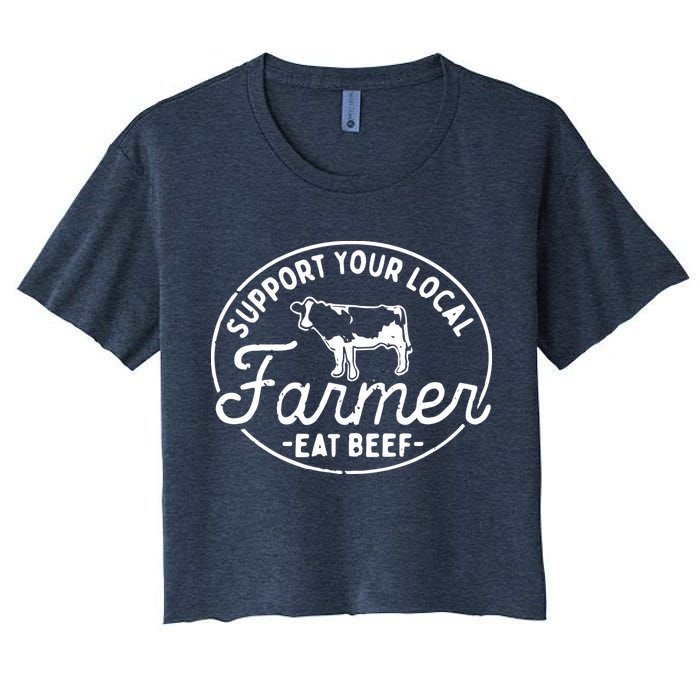 Support Your Local Farmer Eat Beef Crop Top